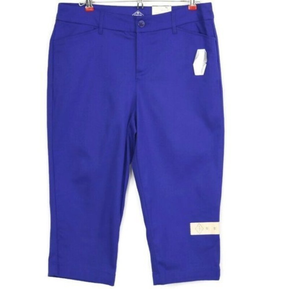 St‎ John's Bay Secretly Slender Capri Pants Violet Purple Mid Rise 10